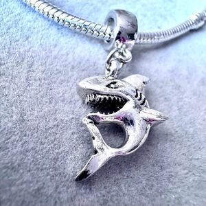 Silver Shark Dangle Charm fits PANDORA